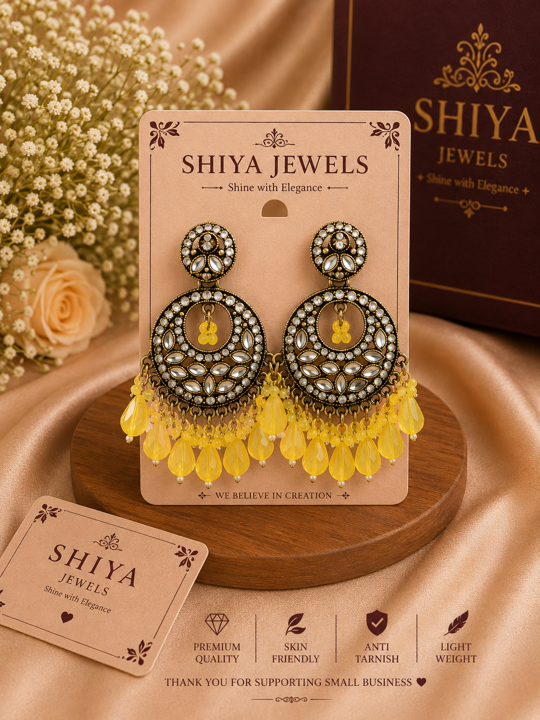 Kundan Chandbali earrings