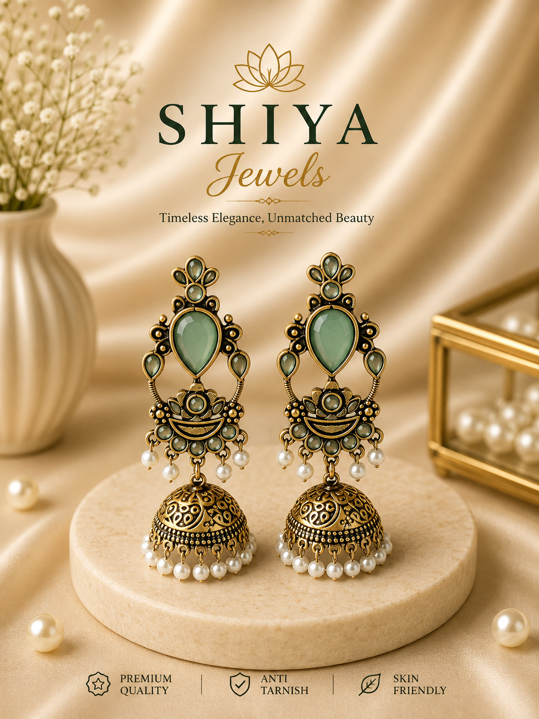 Navratri copper color jhumkas