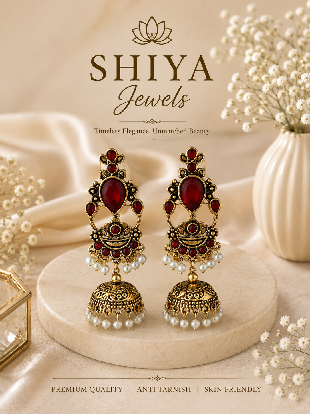 Navratri copper color jhumkas